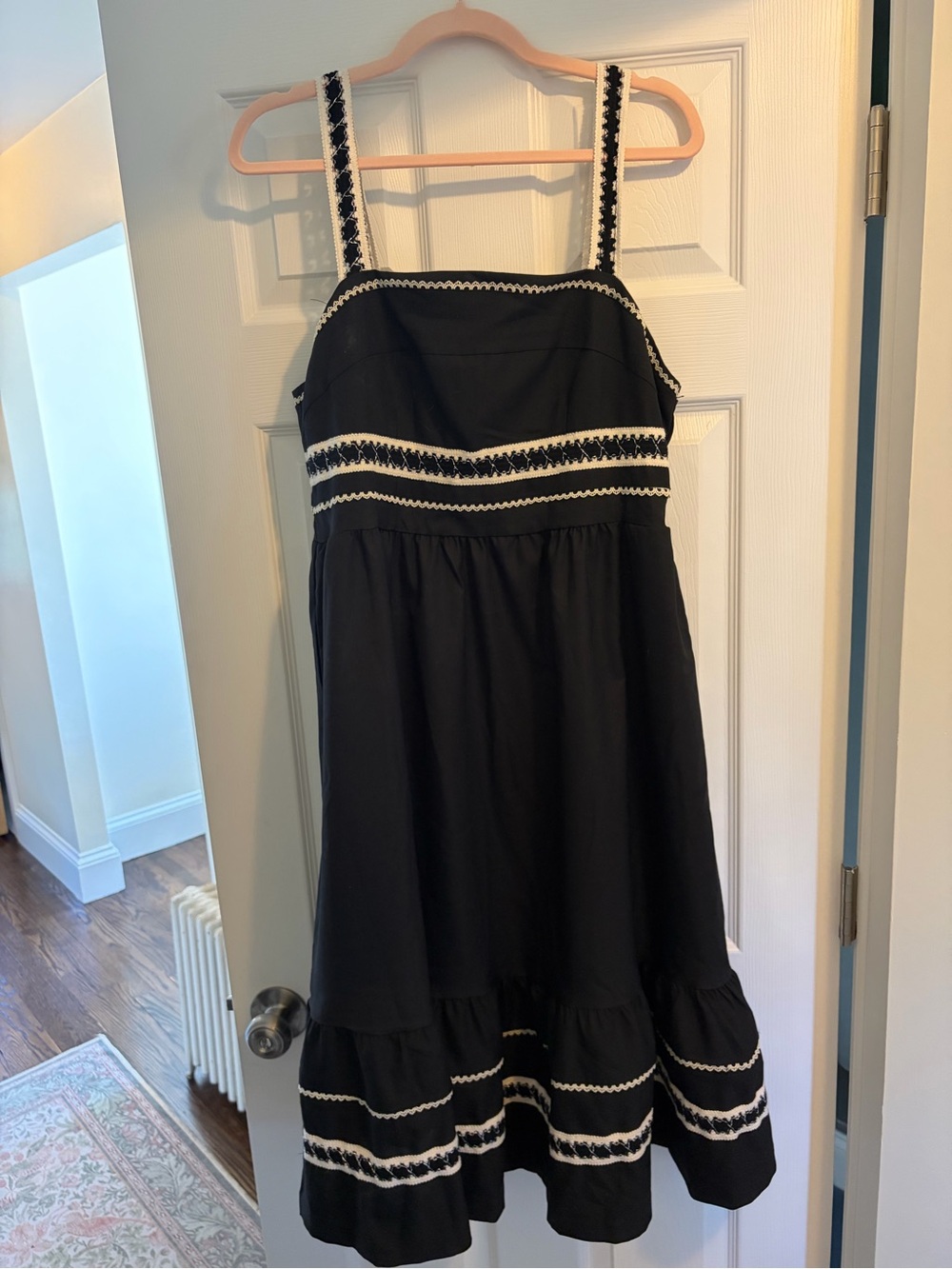 Black Tahari Dress with White Trim